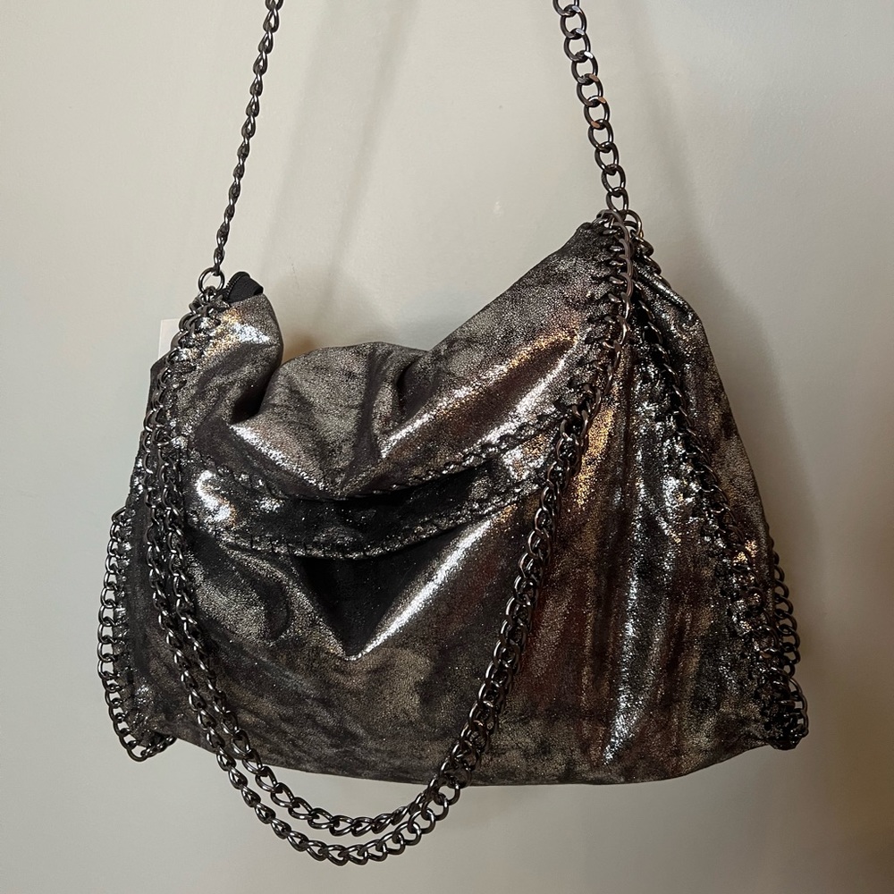 Metallic chain bag imported from Italy